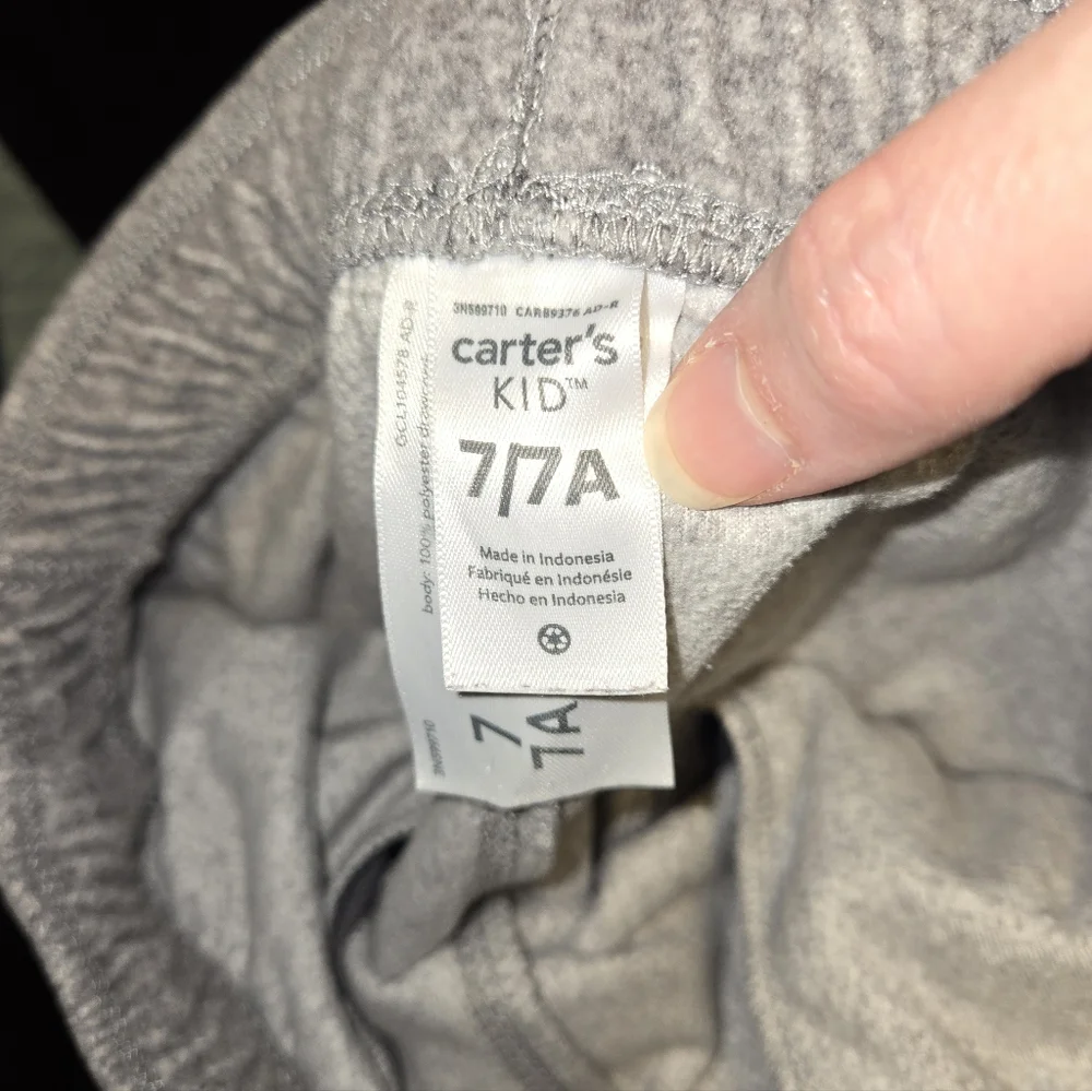 Carter's Boy's sz 7 Black and Gray Fleece Pants